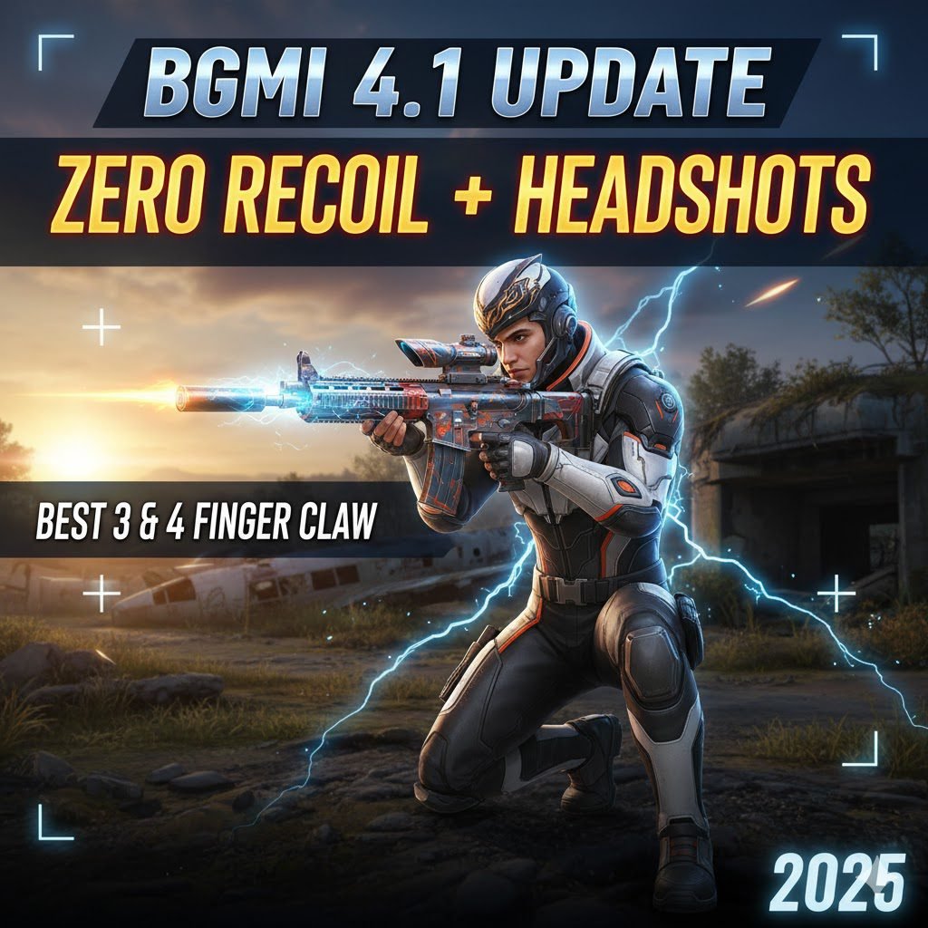 BGMI 4.1 Update Best 3-Finger & 4-Finger Layout 2025 – Zero Recoil + Headshots